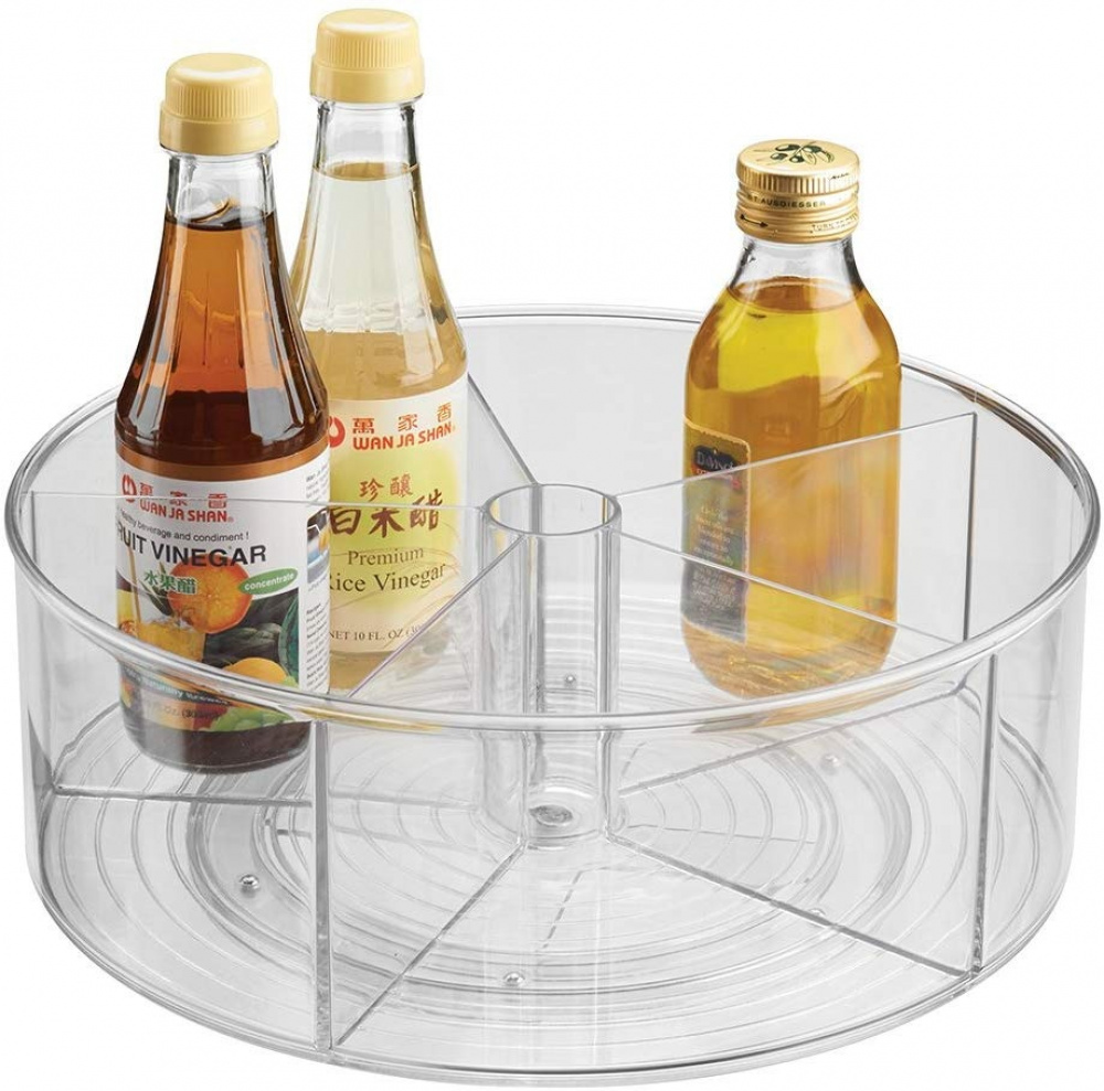Organiser with 5 sections, RPET TURNTABLE, Ø 29,2 x H11,4 cm, Transparent in the group Storage / Kitchen storage / Kitchen cabinet organizers / Spice racks at SmartaSaker.se (42736)