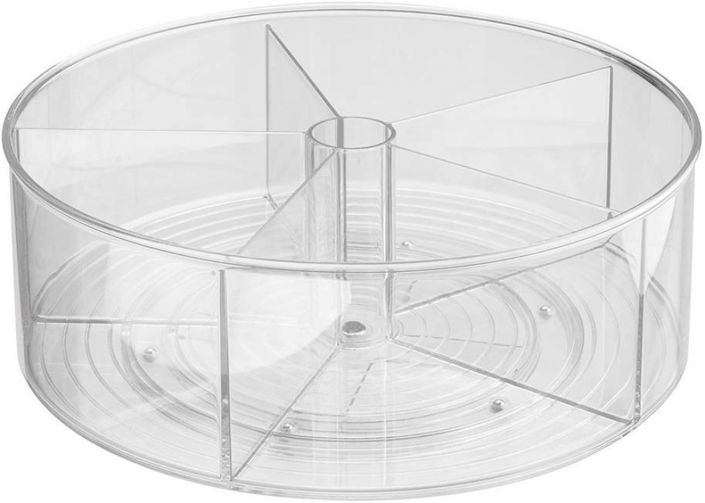 Organiser with 5 sections, RPET TURNTABLE, Ø 29,2 x H11,4 cm, Transparent in the group Storage / Kitchen storage / Kitchen cabinet organizers / Spice racks at SmartaSaker.se (42736)