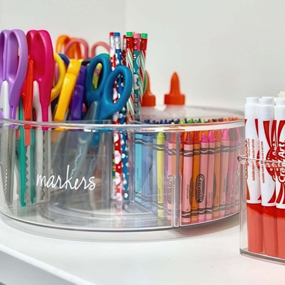 Organiser with 5 sections, RPET TURNTABLE, Ø 29,2 x H11,4 cm, Transparent in the group Storage / Kitchen storage / Kitchen cabinet organizers / Spice racks at SmartaSaker.se (42736)