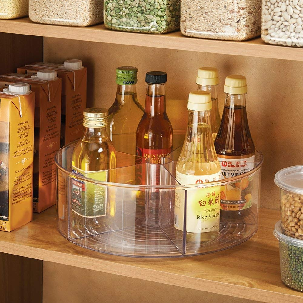 Organiser with 5 sections, RPET TURNTABLE, Ø 29,2 x H11,4 cm, Transparent in the group Storage / Kitchen storage / Kitchen cabinet organizers / Spice racks at SmartaSaker.se (42736)