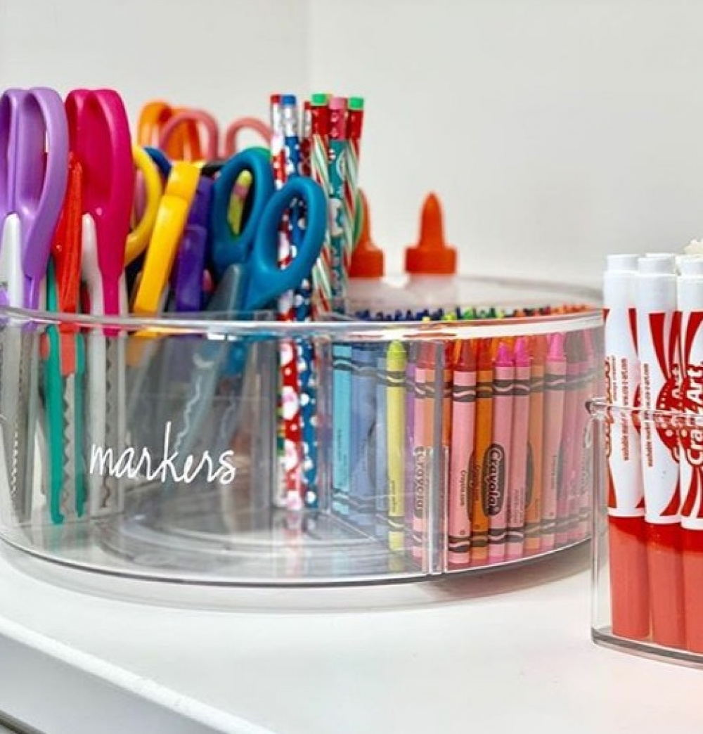 Organiser with 5 sections, RPET TURNTABLE, Ø 29,2 x H11,4 cm, Transparent in the group Storage / Kitchen storage / Kitchen cabinet organizers / Spice racks at SmartaSaker.se (42736)