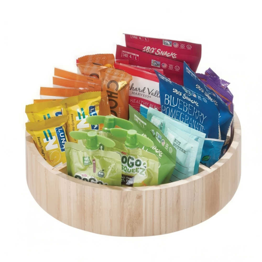 Turntable with dividers, THE HOME EDIT WOOD SERIES Ø 30,4 cm, Natural in the group Storage / Kitchen storage / Kitchen cabinet organizers / Spice racks at SmartaSaker.se (42739)