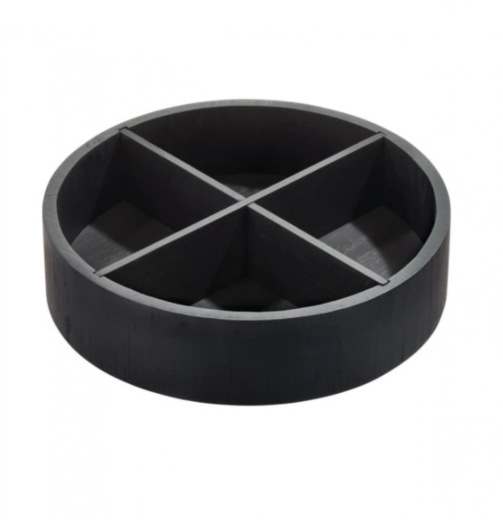 Turntable with dividers, THE HOME EDIT WOOD SERIES, Ø 30,5 cm, Onyx in the group Storage / Kitchen storage / Kitchen cabinet organizers / Spice racks at SmartaSaker.se (42740)