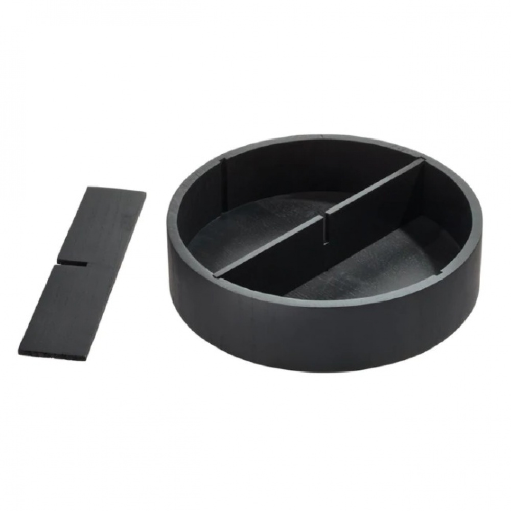 Turntable with dividers, THE HOME EDIT WOOD SERIES, Ø 30,5 cm, Onyx in the group Storage / Kitchen storage / Kitchen cabinet organizers / Spice racks at SmartaSaker.se (42740)
