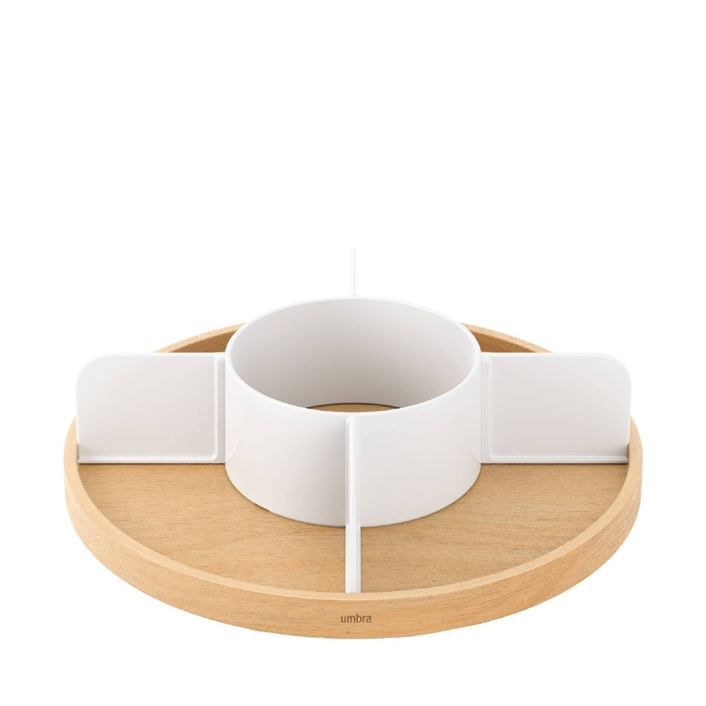Turntable with dividers, UMBRA BELLWOOD LAZY SUSAN, Ø 30, Natural / White in the group Storage / Kitchen storage / Kitchen cabinet organizers / Spice racks at SmartaSaker.se (42741)