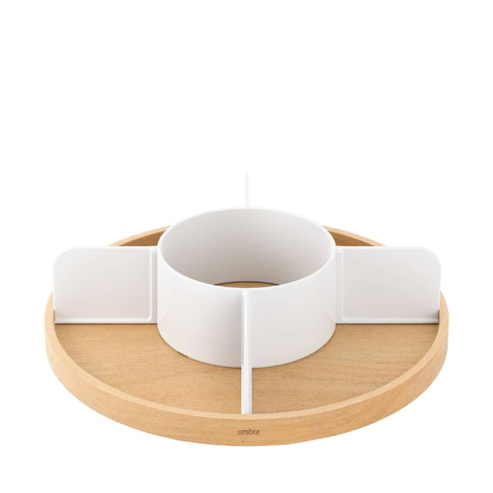 Turntable with dividers, UMBRA BELLWOOD LAZY SUSAN, Ø 30, Natural / White in the group Storage / Kitchen storage / Kitchen cabinet organizers / Spice racks at SmartaSaker.se (42741)