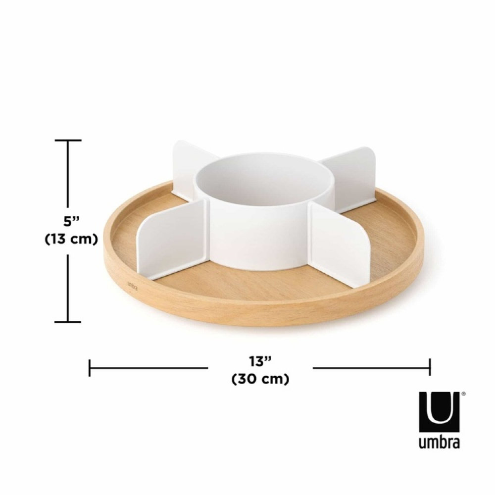 Turntable with dividers, UMBRA BELLWOOD LAZY SUSAN, Ø 30, Natural / White in the group Storage / Kitchen storage / Kitchen cabinet organizers / Spice racks at SmartaSaker.se (42741)