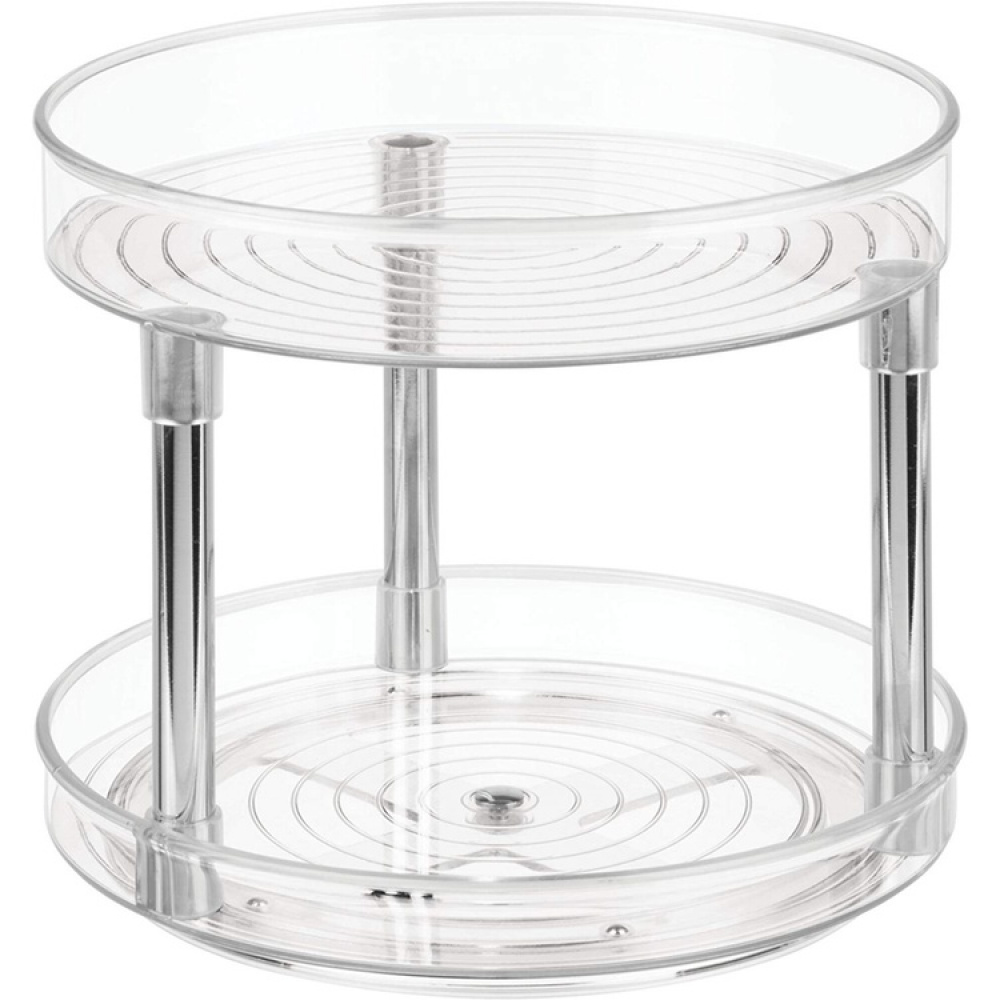 Revolving Spice Rack, 2 Tiers, LAZY SUSAN, Ø 23 cm, Transparent in the group Storage / Kitchen storage / Kitchen cabinet organizers / Spice racks at SmartaSaker.se (42744)