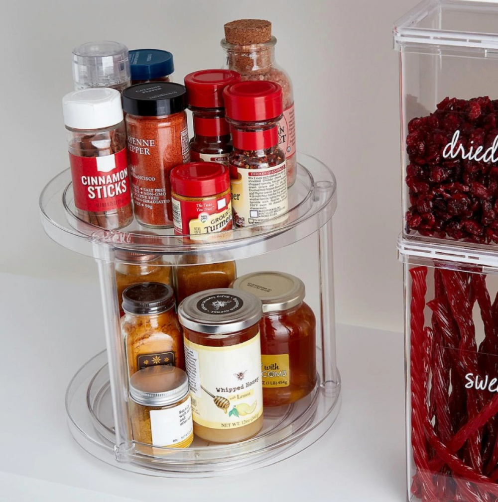 Lazy Susan, 2 Tier, THE HOME EDIT TURNTABLE Ø 24 x H 22,2 cm, Transparent in the group Storage / Kitchen storage at SmartaSaker.se (42746)