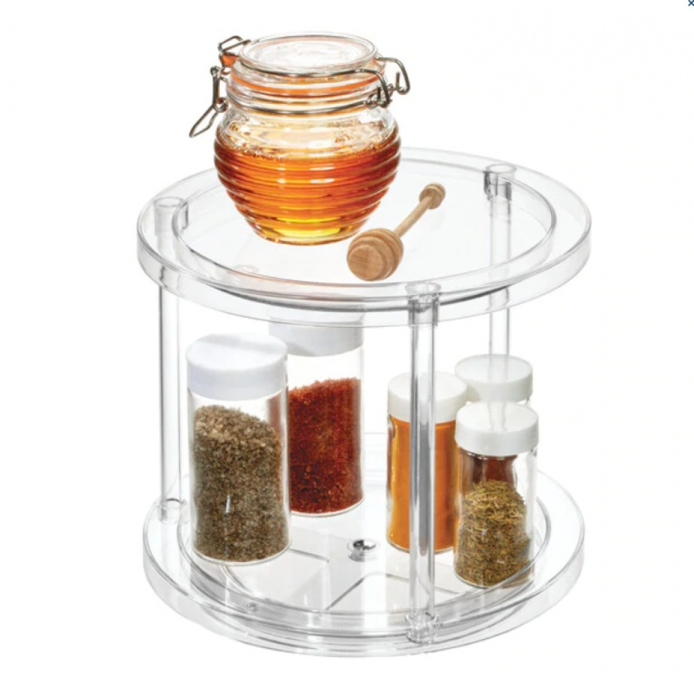 Lazy Susan, 2 Tier, THE HOME EDIT TURNTABLE Ø 24 x H 22,2 cm, Transparent in the group Storage / Kitchen storage at SmartaSaker.se (42746)