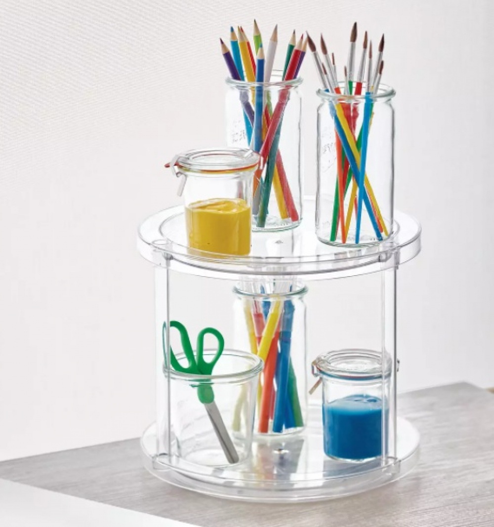 Lazy Susan, 2 Tier, THE HOME EDIT TURNTABLE Ø 24 x H 22,2 cm, Transparent in the group Storage / Kitchen storage at SmartaSaker.se (42746)