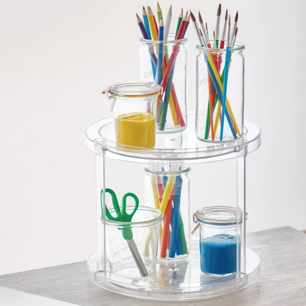 Lazy Susan, 2 Tier, THE HOME EDIT TURNTABLE Ø 24 x H 22,2 cm, Transparent in the group Storage / Kitchen storage / Kitchen cabinet organizers / Spice racks at SmartaSaker.se (42746)