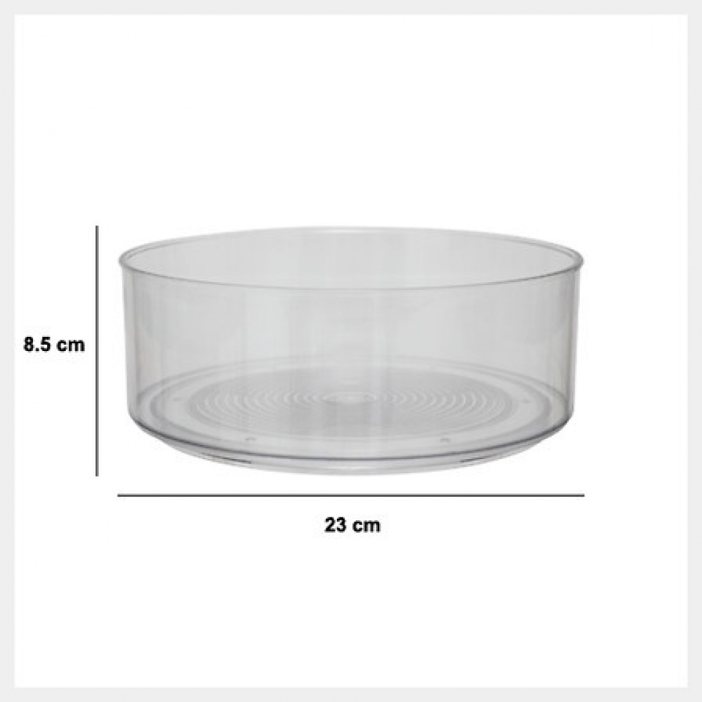 Lazy Susan Bin, PLATEU ROTATIF, Ø 23 cm, Transparent in the group Storage / Kitchen storage at SmartaSaker.se (42748)