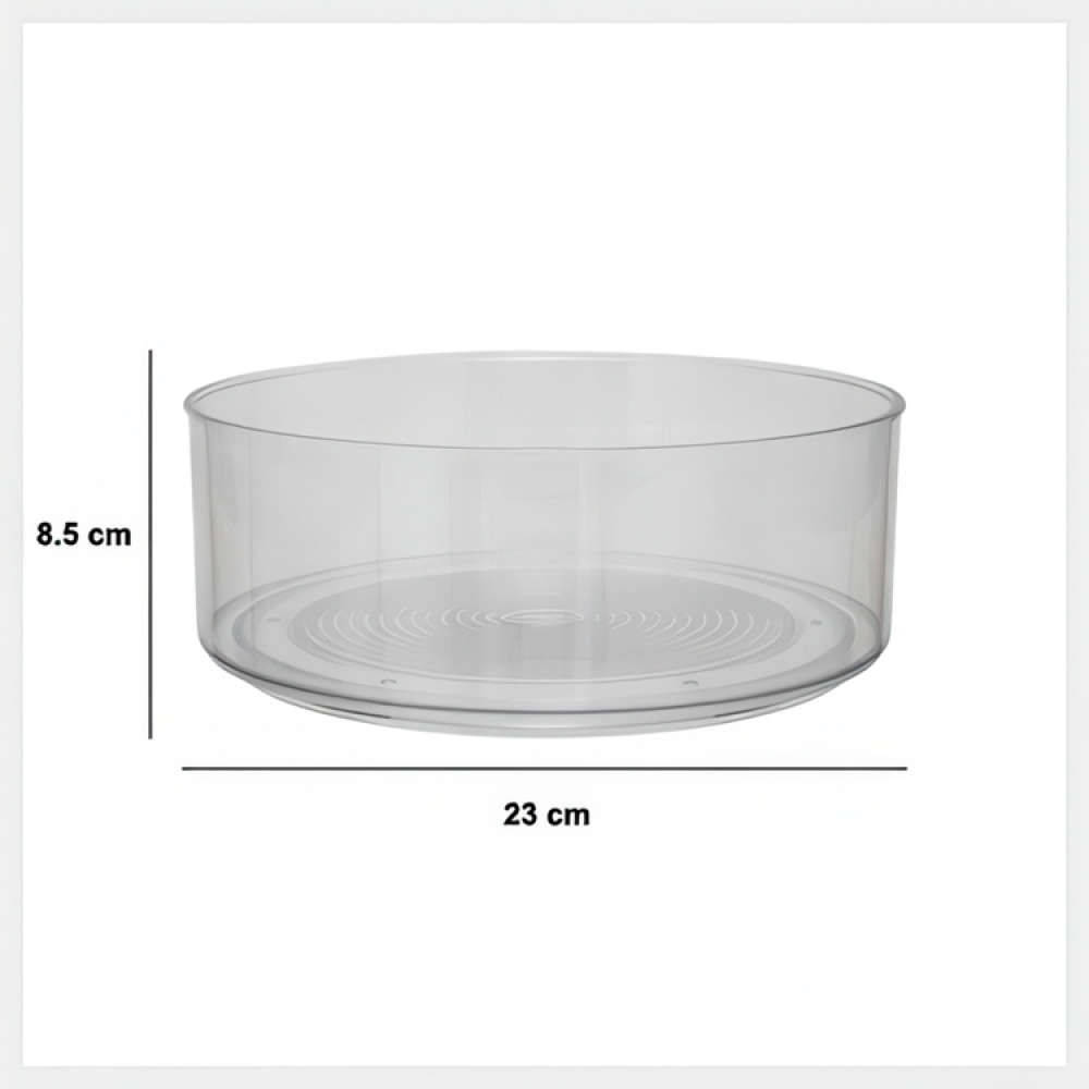 Lazy Susan Bin, PLATEU ROTATIF, Ø 23 cm, Transparent in the group Storage / Kitchen storage / Kitchen cabinet organizers / Spice racks at SmartaSaker.se (42748)
