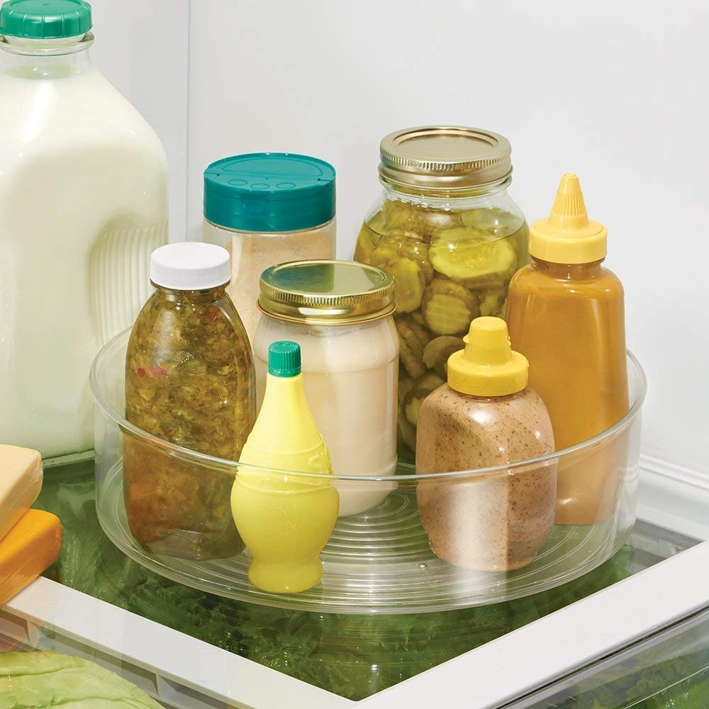 Revolving Fridge Bin, LAZY SUSAN, Ø 29,2 cm, Transparent in the group Storage / Kitchen storage / Kitchen cabinet organizers / Spice racks at SmartaSaker.se (42749)