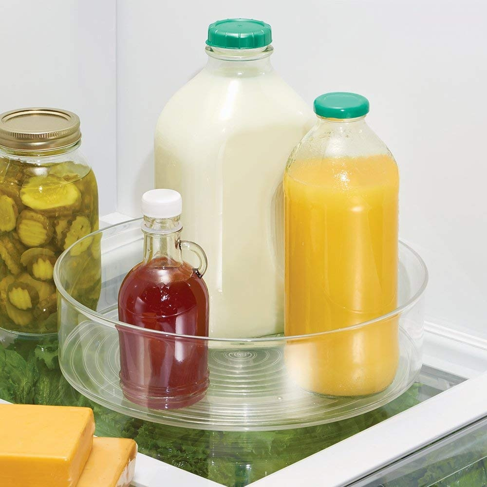 Revolving Fridge Bin, LAZY SUSAN, Ø 29,2 cm, Transparent in the group Storage / Kitchen storage / Kitchen cabinet organizers / Spice racks at SmartaSaker.se (42749)