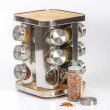 Rotating Spice Rack, BAMBOO SPIZE ORGANIZER, 17 x 17 x H 23 cm , Silver / Nature Rotating Spice Rack, BAMBOO SPIZE ORGANIZER, 17 x 17 x H 23 cm , Silver / Nature