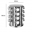 Rotating Spice Rack, SPICE RACK ROTA , Ø 21 x H 28,5 cm , Silver / Clear Rotating Spice Rack, SPICE RACK ROTA , Ø 21 x H 28,5 cm , Silver / Clear