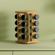 Rotating Spice Rack, ALL BAMBOO SQUARE ORGANIZER, 18 x 18 x H 29 cm, Nature Rotating Spice Rack, ALL BAMBOO SQUARE ORGANIZER, 18 x 18 x H 29 cm, Nature