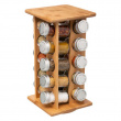 Rotating Rack with spices., LARGE BAMBOO SQUARE ORGANIZER, 18 x 18 x H 34 cm, Nature