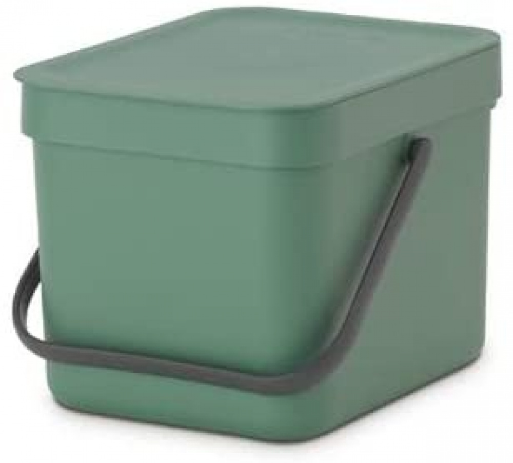 Bin for organic waste, BRABANTIA SORT & GO WASTE BIN, 6 L, Green in the group Storage / Cleaning and waste sorting / Waste sorting at SmartaSaker.se (42762)