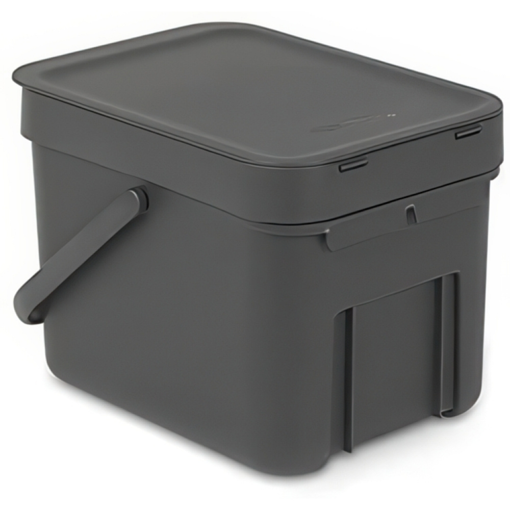Bin for organic waste, BRABANTIA SORT & GO WASTE BIN, 6 L, Dark Grey in the group Storage / Cleaning and waste sorting / Waste sorting at SmartaSaker.se (42763)