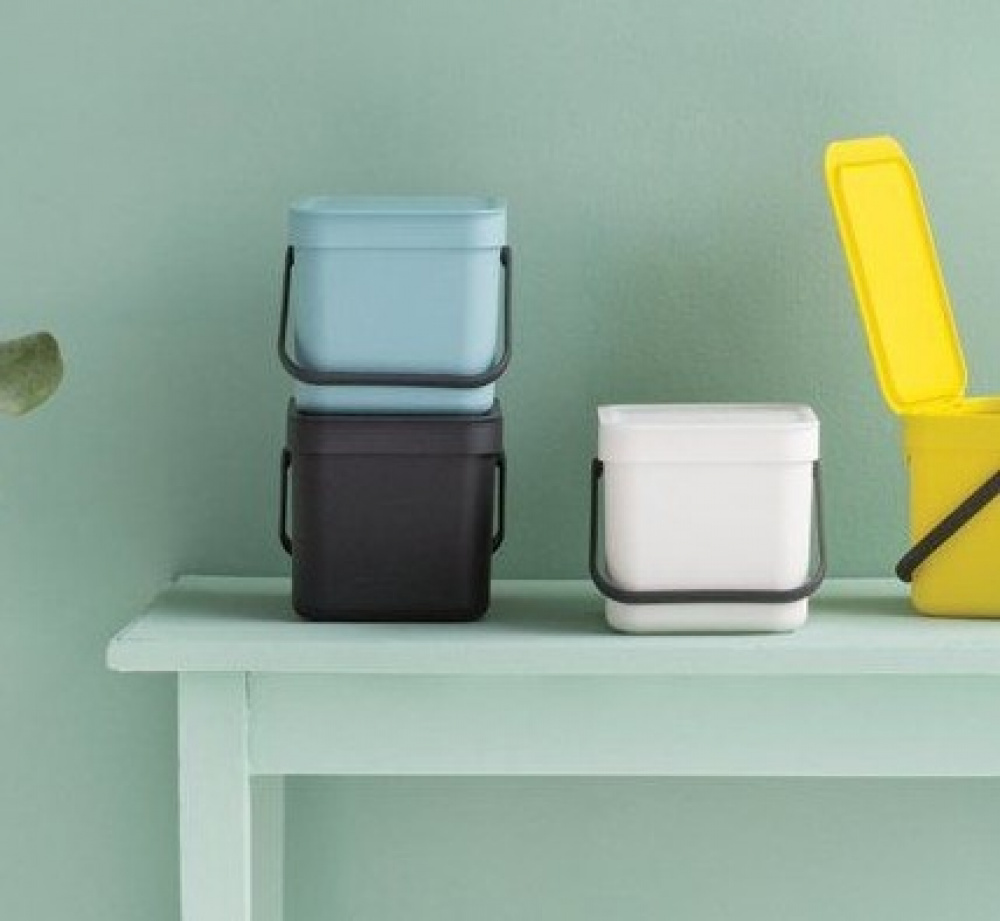 Bin for organic waste, BRABANTIA SORT & GO WASTE BIN, 6 L, Dark Grey in the group Storage / Cleaning and waste sorting / Waste sorting at SmartaSaker.se (42763)