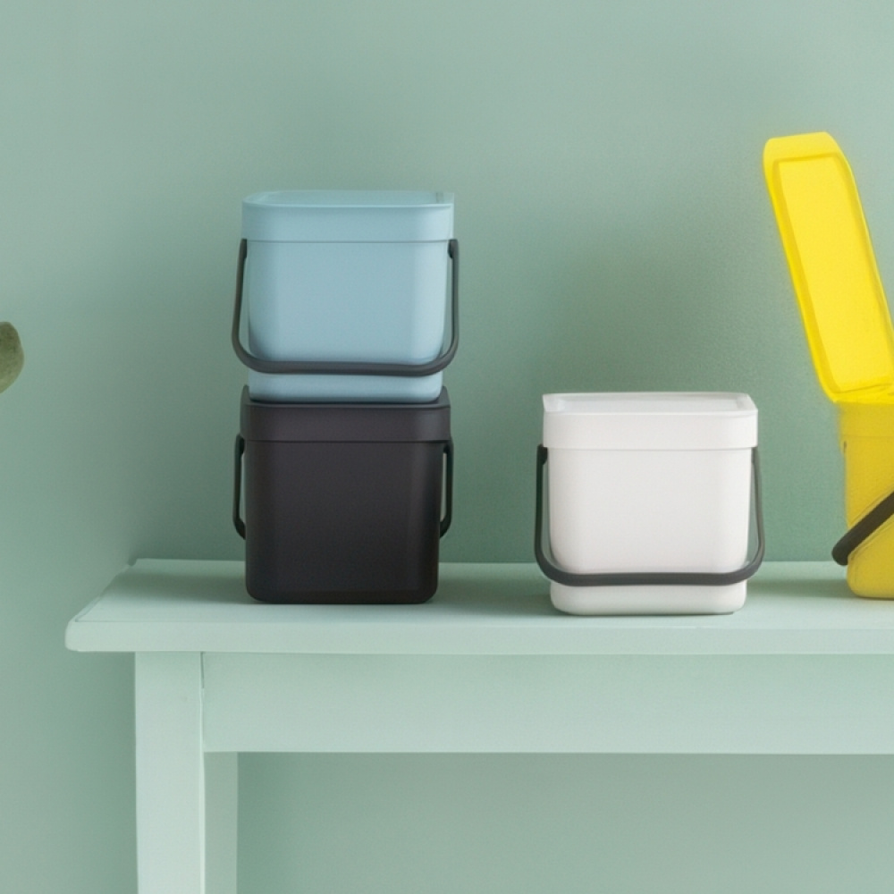 Bin for organic waste, BRABANTIA SORT & GO WASTE BIN, 6 L, Dark Grey in the group Storage / Cleaning and waste sorting / Waste sorting at SmartaSaker.se (42763)