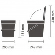 Bin for organic waste, BRABANTIA SORT & GO WASTE BIN, 6 L, Dark Grey Bin for organic waste, BRABANTIA SORT & GO WASTE BIN, 6 L, Dark Grey