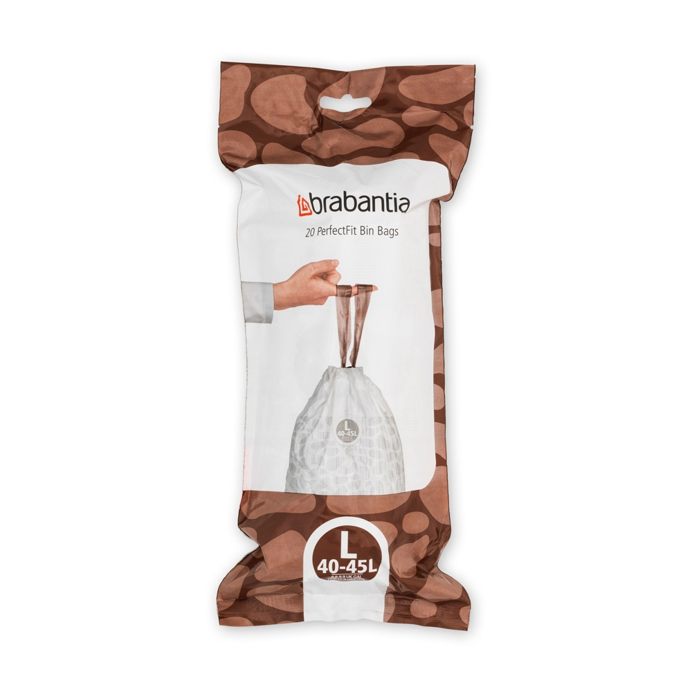 Caddy Liners, Extra strong, 40 - 45 L, Set of 20, BRABANTIA BIN LINERS CODE L, White in the group Storage / Cleaning and waste sorting / Waste sorting at SmartaSaker.se (42770)