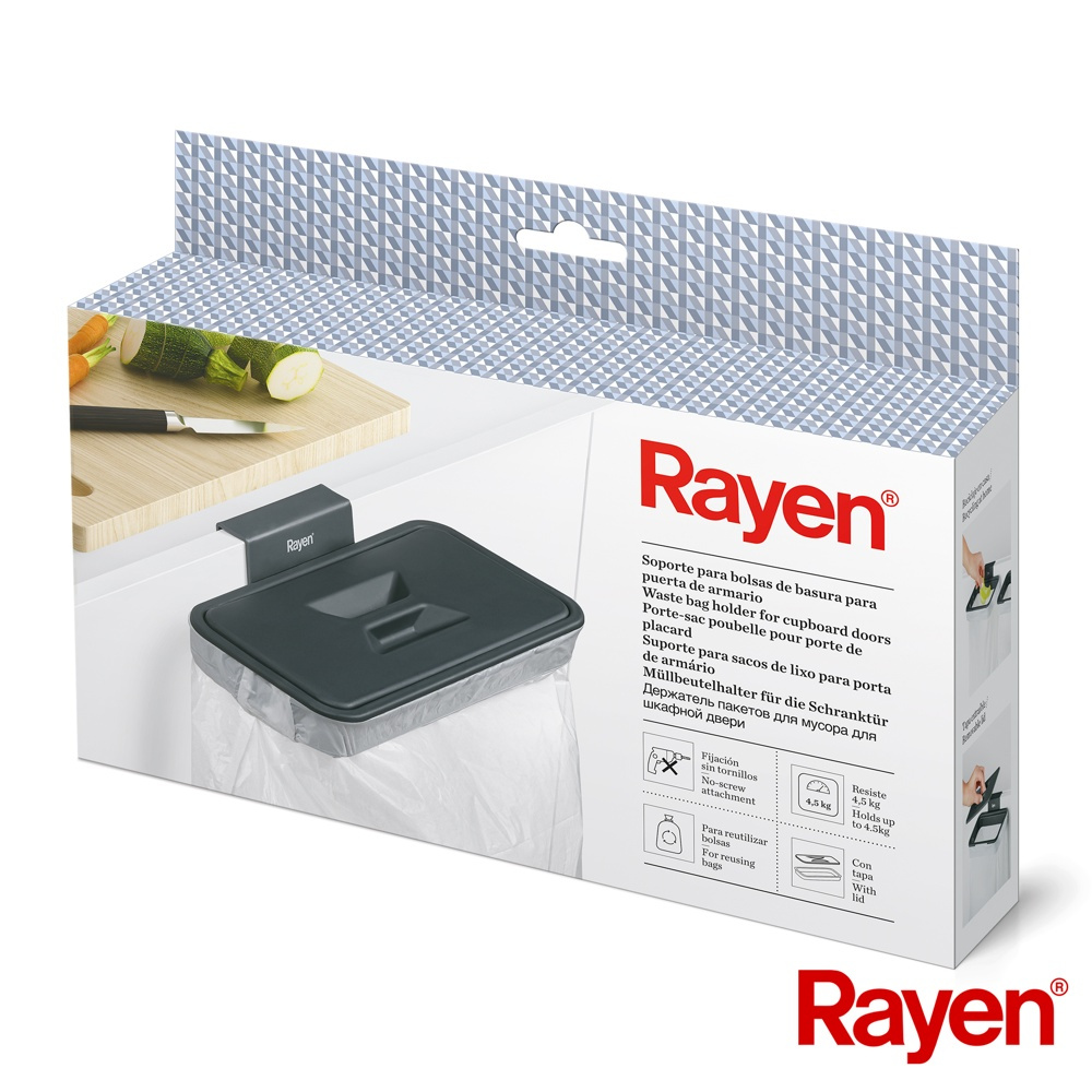 Over Cabinet Bag Holder, with lid, SOPORTE PARA BOLSAS, Dark Grey in the group Storage / Cleaning and waste sorting / Waste sorting at SmartaSaker.se (42773)