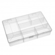 Box with lid, 14 Compartments, DIY LARGE BOX, 27,2 x 19 x H 4 cm, Clear