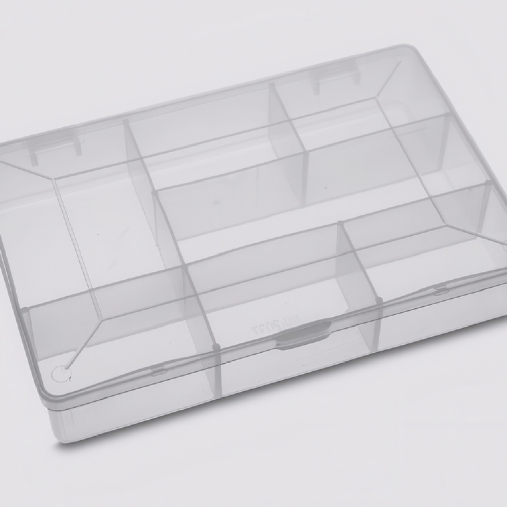 Box with lid, 14 Compartments, DIY LARGE BOX, 27,2 x 19 x H 4 cm, Clear in the group Storage / Storage boxes at SmartaSaker.se (42775)