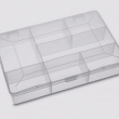 Box with lid, 14 Compartments, DIY LARGE BOX, 27,2 x 19 x H 4 cm, Clear