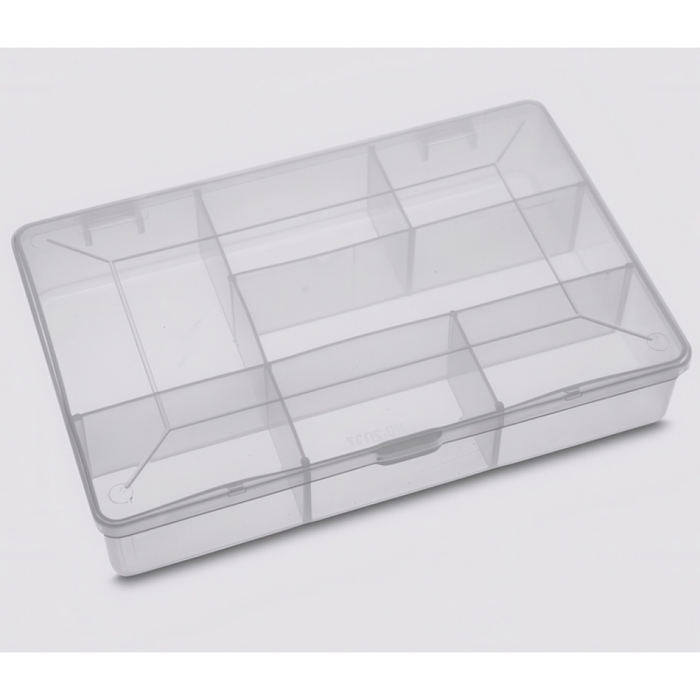 Box with lid, 7 Compartments, DIY SMALL BOX, 17 x 11,8 x H 3,3 cm, Clear in the group Storage / Storage boxes at SmartaSaker.se (42776)