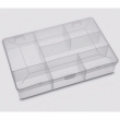 Box with lid, 7 Compartments, DIY SMALL BOX, 17 x 11,8 x H 3,3 cm, Clear