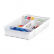 Drawer insert organizer with handle, SISTEMA STORAGE TABLET, 47,5 x 30 x H9 cm, White Drawer insert organizer with handle, SISTEMA STORAGE TABLET, 47,5 x 30 x H9 cm, White
