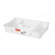 Drawer insert organizer with handle, SISTEMA STORAGE TABLET, 47,5 x 30 x H9 cm, White Drawer insert organizer with handle, SISTEMA STORAGE TABLET, 47,5 x 30 x H9 cm, White