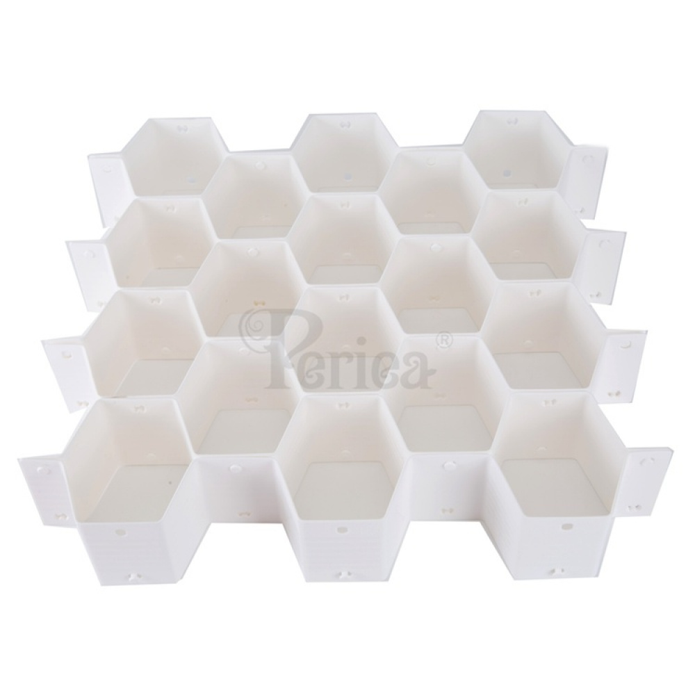 Drawer divider, 18 compartments, HONEYCOMB, 36 x 36 x H 7 cm, White in the group Storage / Wardrobe storage / Sorting boxes at SmartaSaker.se (42782)