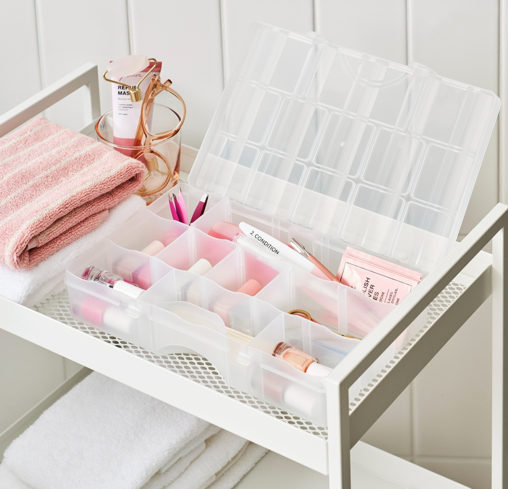 Box with lid, 13 Compartments, SMARTSTORE ORGANIZER MEDIUM, 29 x 19 x H6 cm in the group Storage / Storage boxes / Mini organizers / Boxes at SmartaSaker.se (42790)