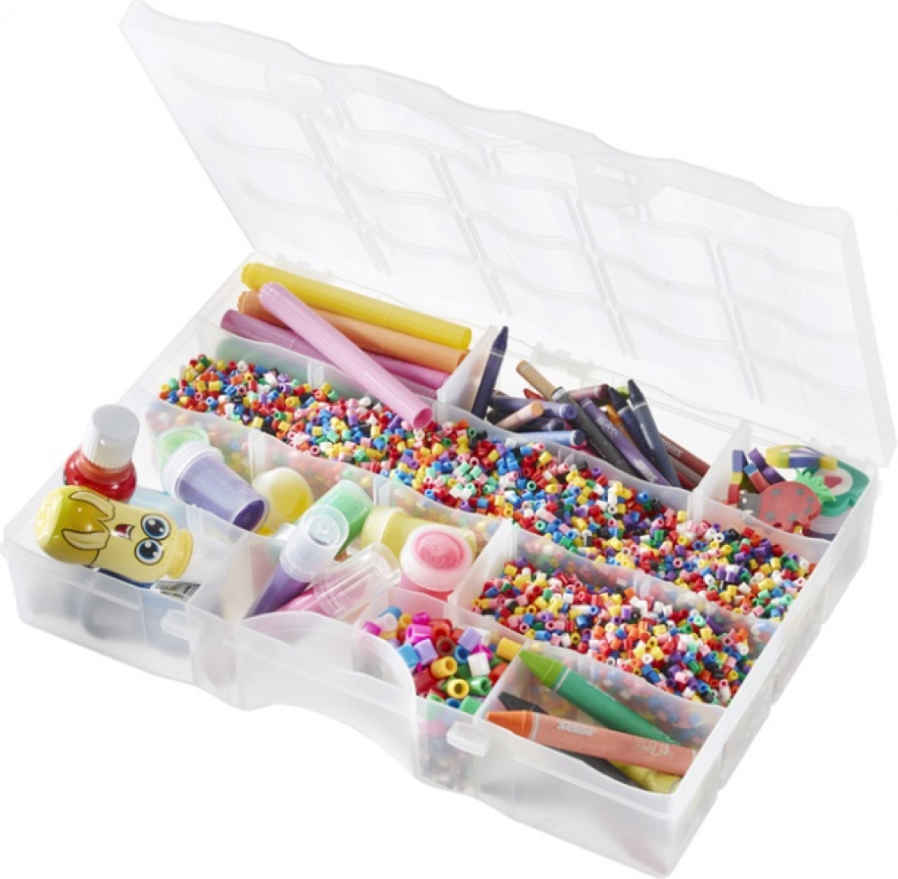 Box with lid, 19 Compartments, SMARTSTORE ORGANIZER LARGE, 38 x 27 x H7cm, Clear in the group Storage / Storage boxes / Mini organizers / Boxes at SmartaSaker.se (42792)