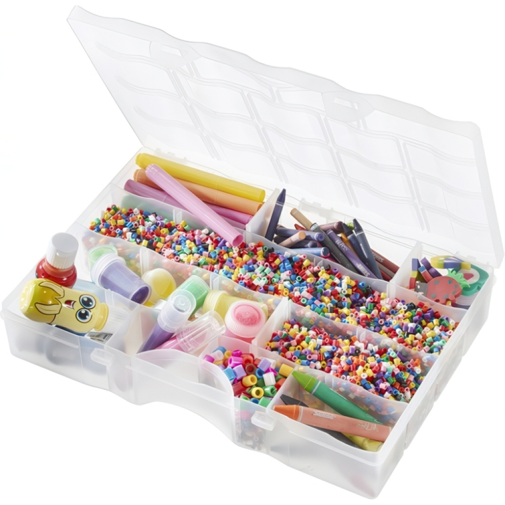 Box with lid, 19 Compartments, SMARTSTORE ORGANIZER LARGE, 38 x 27 x H7cm, Clear in the group Storage / Storage boxes / Mini organizers / Boxes at SmartaSaker.se (42792)