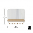 Mirror with hook strip, Umber
