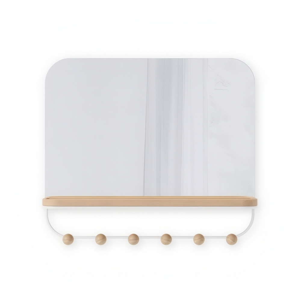 Mirror with hook strip, Umber in the group Storage / Hallway storage / Hooks and hangers at SmartaSaker.se (42795)