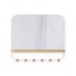 Mirror with hook strip, Umber