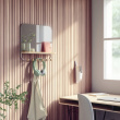 Mirror with hook strip, Umber