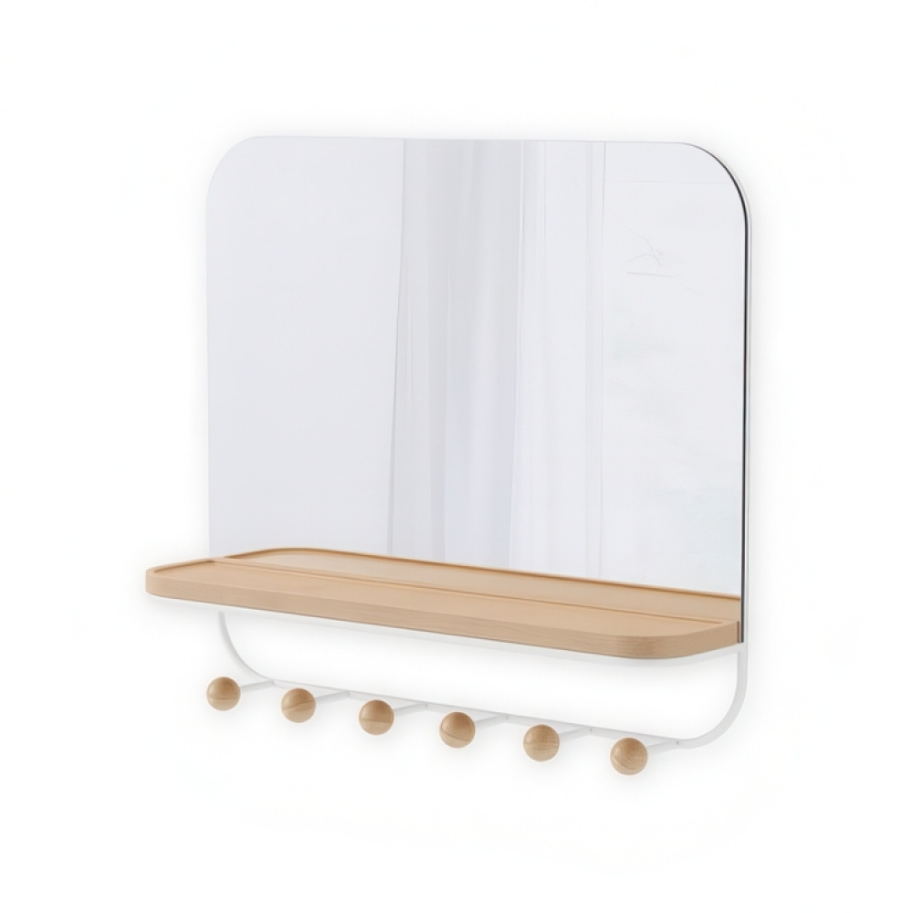 Mirror with hook strip, Umber in the group Storage / Hallway storage / Hooks and hangers at SmartaSaker.se (42795)