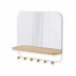 Mirror with hook strip, Umber