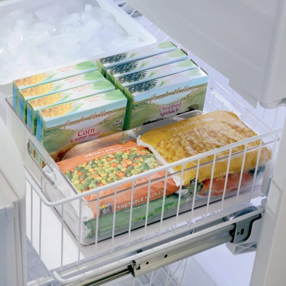 Stackable storage box with divider and handle, KITCHEN BINZ, 30,5 x 36,8 x H10,2 cm, Clear in the group Storage / Kitchen storage / Kitchen cabinet organizers at SmartaSaker.se (42799)