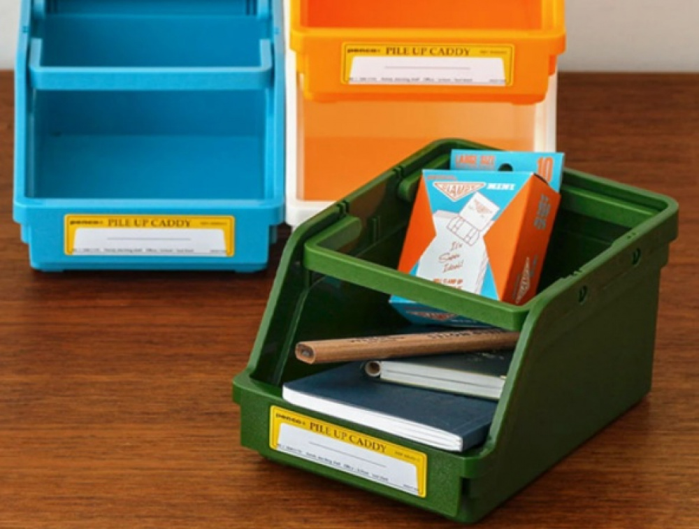Stackable basket, Open front, PENCO PILE UP CADDY, 18 x 13 x H 9,5 cm, Dark Blue in the group Storage / Storage boxes at SmartaSaker.se (42801-mrkbl)